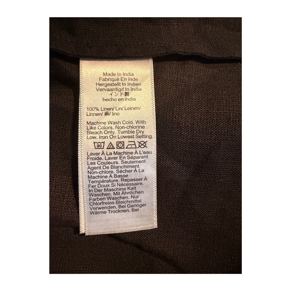 J. Crew Seamed 100% Linen Maxi Dress Black Removable Belt M - Picture 7 of 10